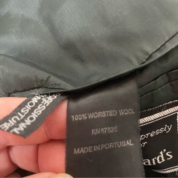 VTG DOUBLE BREASTED Yves Saint Laurent Mens 42R Gray Double Breasted Peak Blazer - Picture 10 of 10